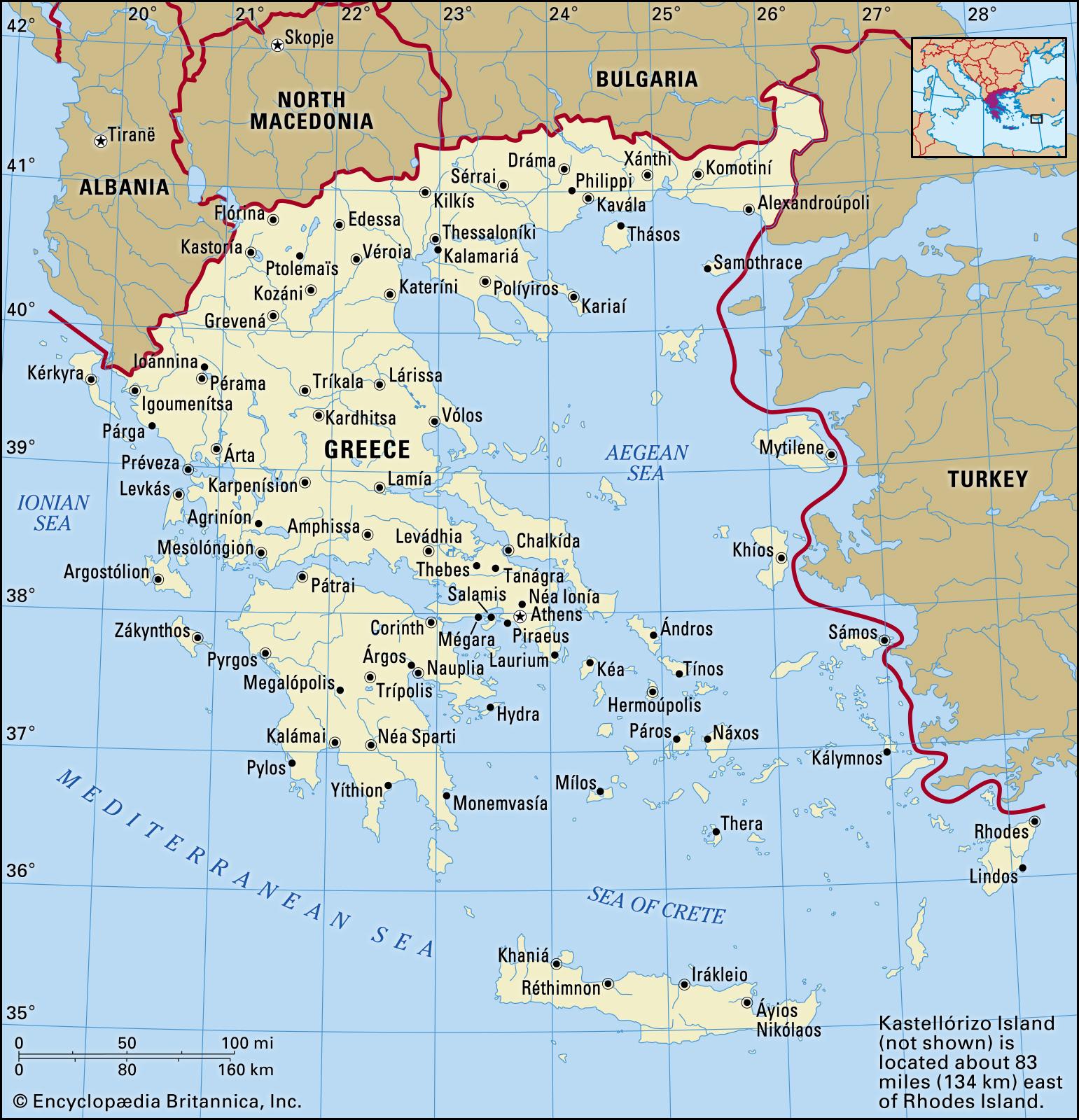 Road Map Of Greece