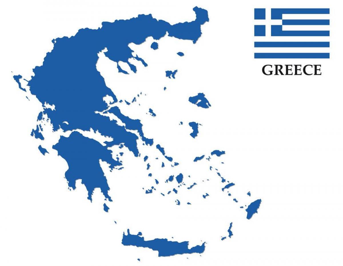 Map of Greece flag